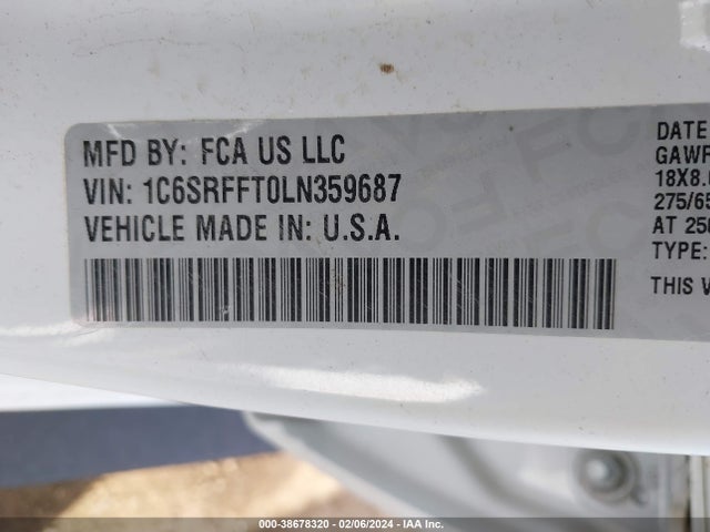 RAM 1500 Lone Star  4x4 5'7 Box 2020 1C6SRFFT0LN359687 Image 9