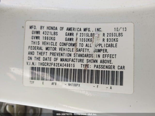 Honda Accord 2014 1HGCR2F82EA048615 Image 21