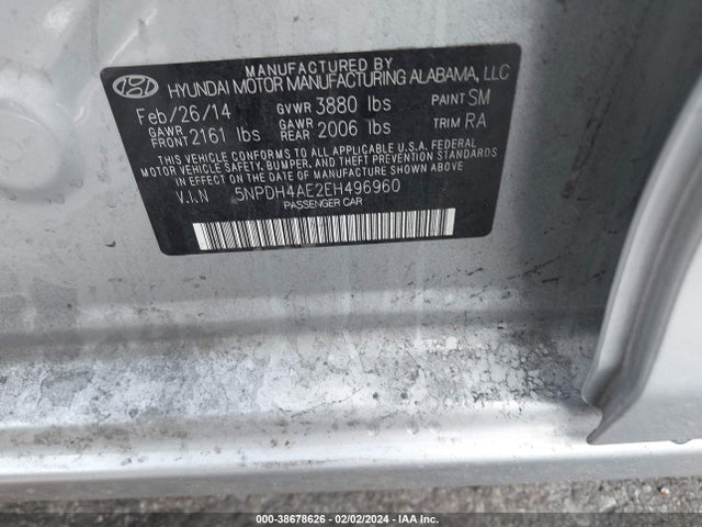 Hyundai ELANTRA SE 2014 5NPDH4AE2EH496960 Image 9