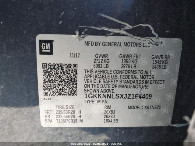 1GKKNNLSXJZ164409 GMC Acadia Slt-2