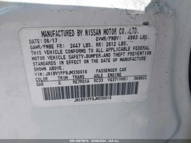 JN1BY1PP9JM330016 Infiniti Q70l 3.7 Luxe
