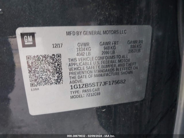 Chevrolet Malibu 1ls 2018 1G1ZB5ST7JF175682 Image 9