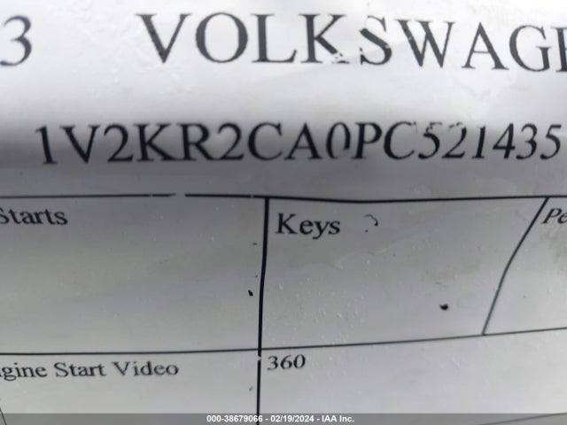 1V2KR2CA0PC521435 Volkswagen Atlas 3.6l V6 Se W/technology