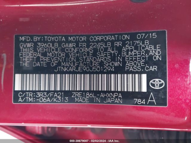 JTNKARJE9GJ501294 Scion IM