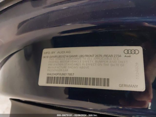 2018 AUDI S5 WAU24GF59JN017857 Photo 8