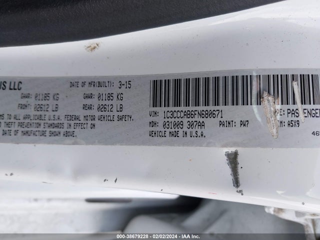 Chrysler 200 Limited 2015 1C3CCCAB6FN680671 Image 9