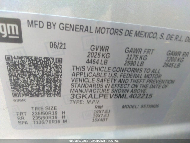 GMC Terrain Fwd Slt 2021 3GKALPEV5ML402215 Image 9