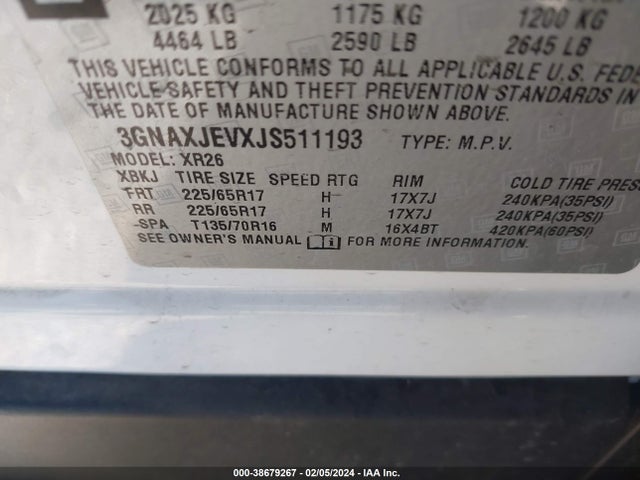 Chevrolet EQUINOX LT 2018 3GNAXJEVXJS511193 Image 9