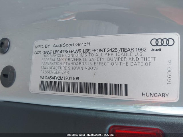 2021 AUDI TT RS WUAASAFV2M1901106 Photo 8