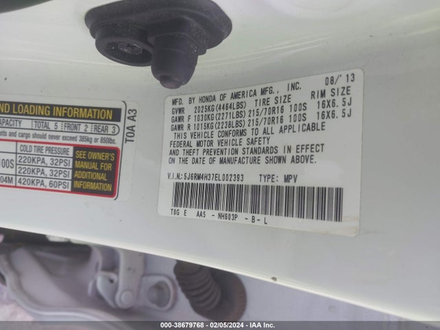Honda CR-V LX 2014 5J6RM4H37EL002393 Image 9