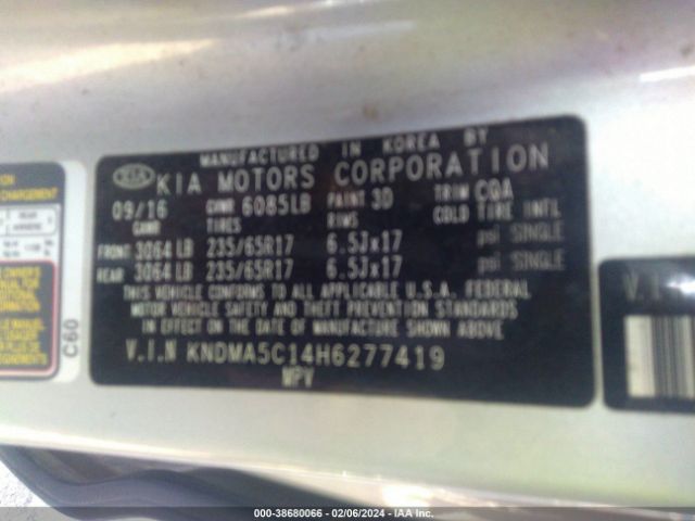 KNDMA5C14H6277419 KIA Sedona L