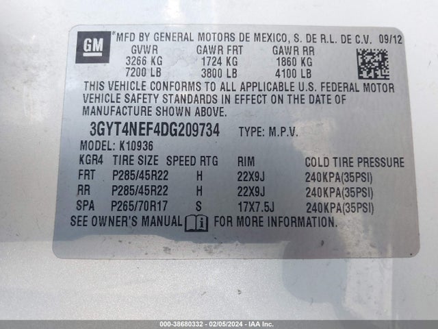 2013 CADILLAC ESCALADE EXT 3GYT4NEF4DG209734 Photo 8