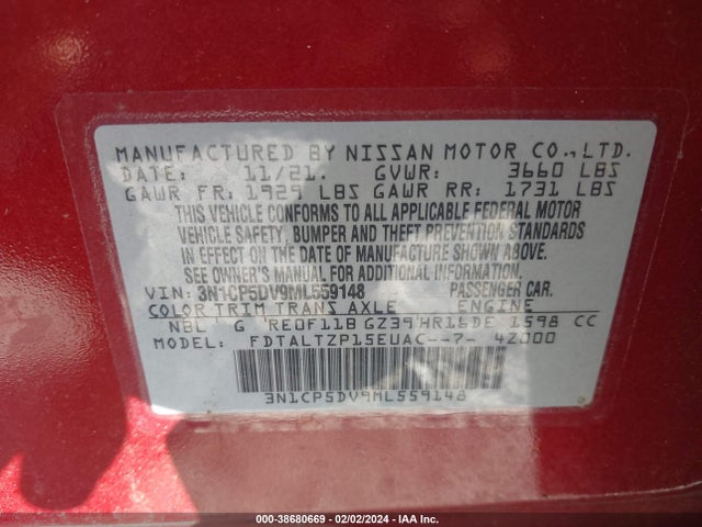 Nissan Kicks Sr Xtronic Cvt 2021 3N1CP5DV9ML559148 Image 9