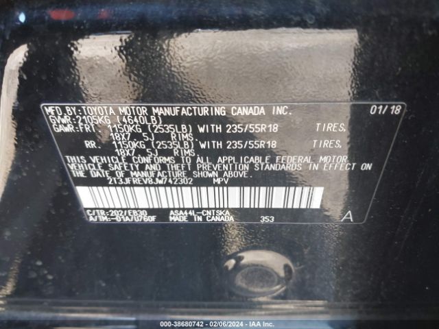2T3JFREV8JW742302 Toyota RAV4 SE