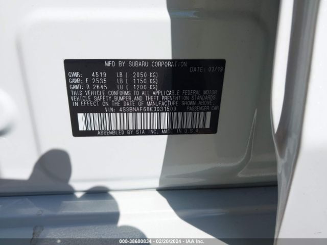4S3BNAF68K3031509 Subaru Legacy 2.5i Premium