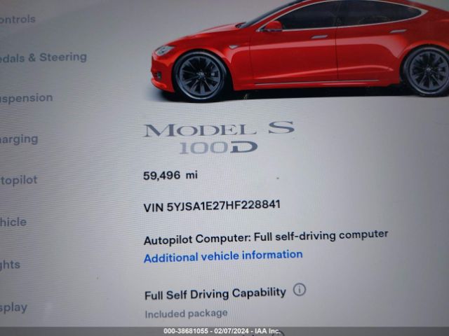 5YJSA1E27HF228841 Tesla Model S 100d/60d/75d/90d/p100d