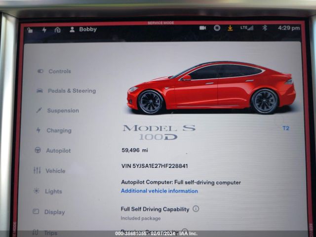 5YJSA1E27HF228841 Tesla Model S 100d/60d/75d/90d/p100d