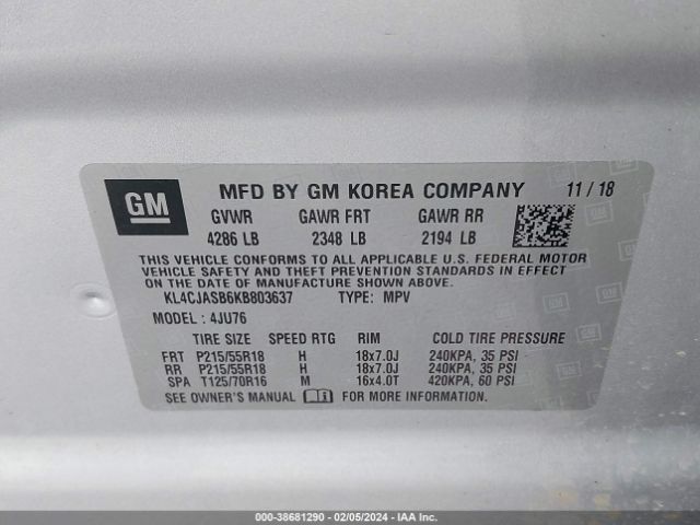 2019 BUICK ENCORE KL4CJASB6KB803637 Photo 8