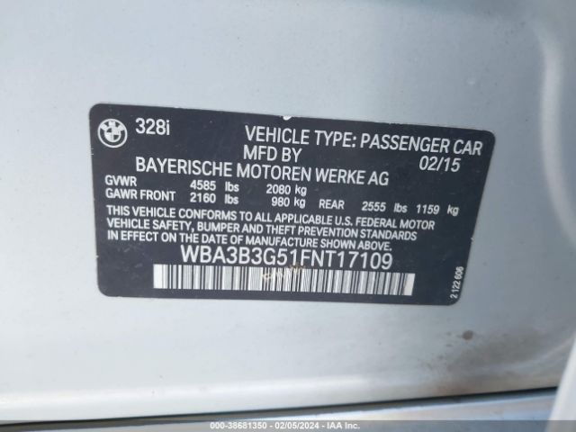 WBA3B3G51FNT17109 BMW 328i Xdrive
