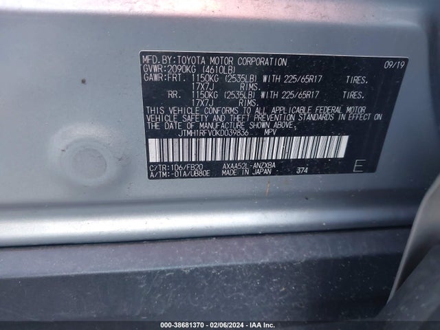 Toyota RAV4 LE 2019 JTMH1RFV0KD039836 Image 9