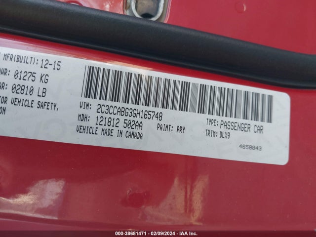 Chrysler 300 300s 2016 2C3CCABG3GH165748 Image 9