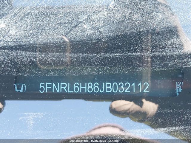 5FNRL6H86JB032112 Honda Odyssey Touring