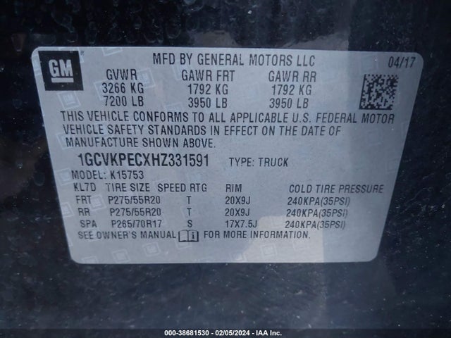Chevrolet Silverado 1500 Silverado Custom 2017 1GCVKPECXHZ331591 Image 9