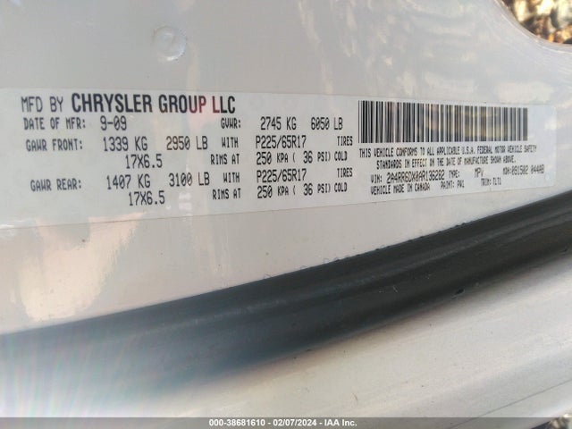 2010 CHRYSLER TOWN & COUNTRY LIMITED VIN: 2A4RR6DX0AR136282