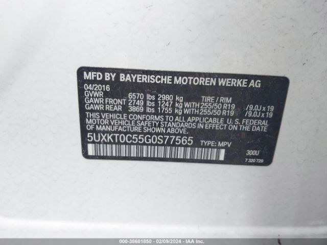5UXKT0C55G0S77565 BMW X5 Edrive Xdrive40e
