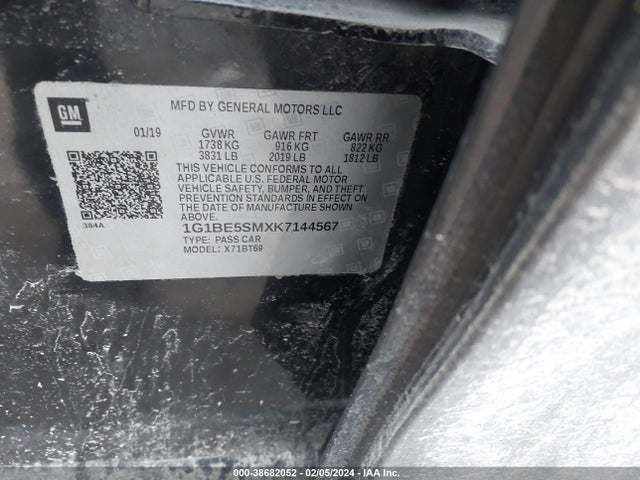 Chevrolet CRUZE LT 2019 1G1BE5SMXK7144567 Image 9