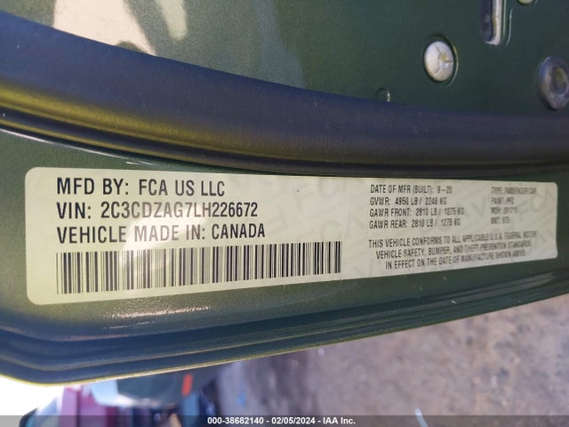 Dodge Challenger Sxt 2020 2C3CDZAG7LH226672 Image 9
