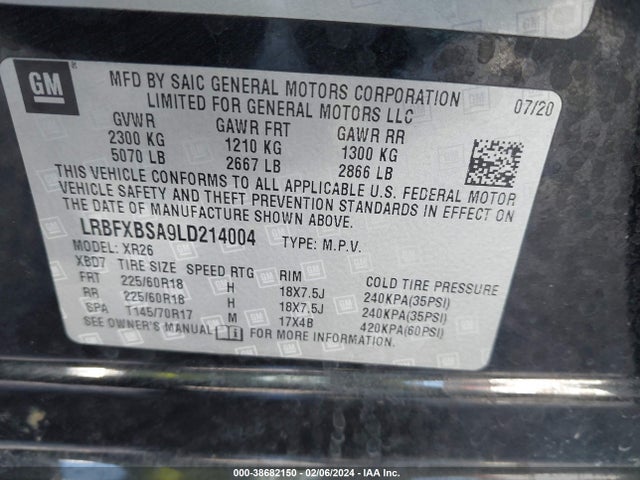 Buick Envision Fwd Preferred 2020 LRBFXBSA9LD214004 Image 9