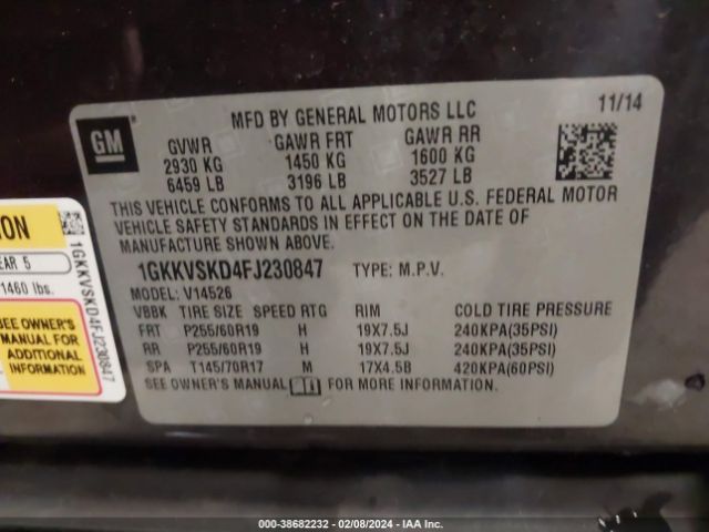 1GKKVSKD4FJ230847 GMC Acadia Slt-2