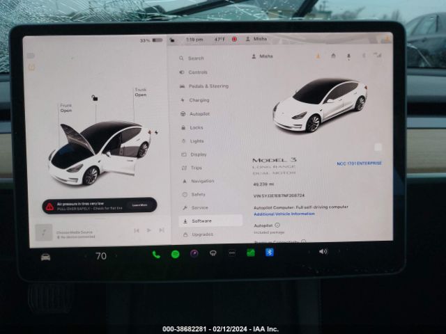 2022 TESLA MODEL 3 5YJ3E1EB7NF208724 Photo 6