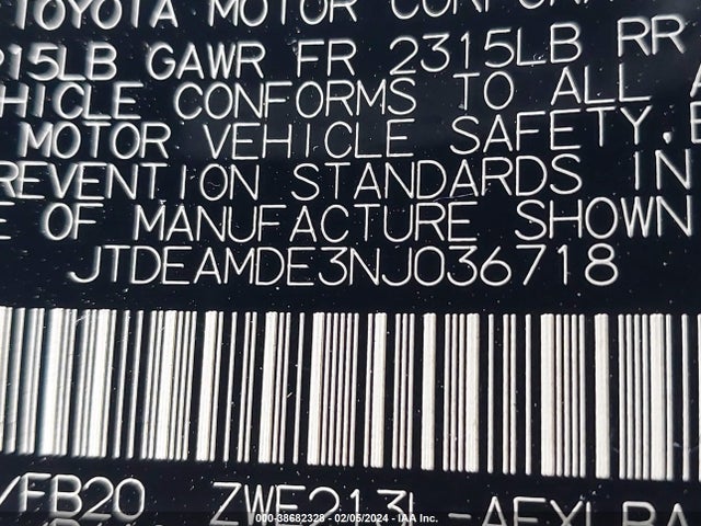 Toyota Corolla Hybrid Le 2022 JTDEAMDE3NJ036718 Image 9
