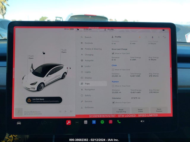 Tesla Model 3 Long Range/performance 2019 5YJ3E1EB1KF512787 Image 7