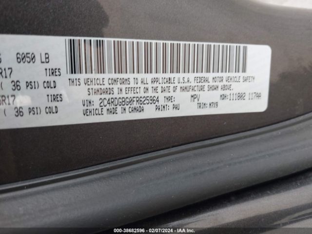 2C4RDGBG0FR625964 Dodge Grand Caravan Avp/se