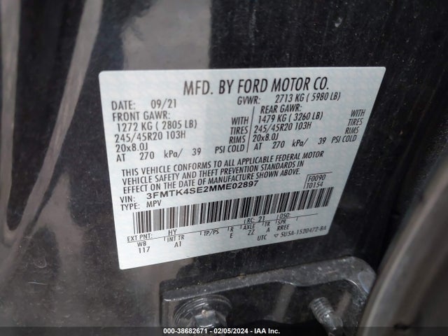 Ford Mustang Mach-e Gt 2021 3FMTK4SE2MME02897 Image 9