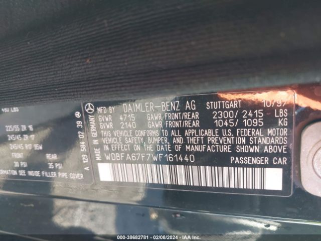 1998 MERCEDES-BENZ SL 500 WDBFA67F7WF161440 Photo 8