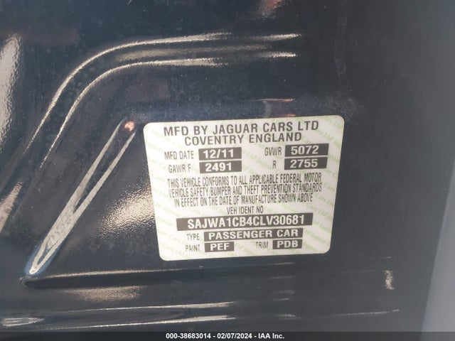 2012 JAGUAR XJ SAJWA1CB4CLV30681 Photo 8