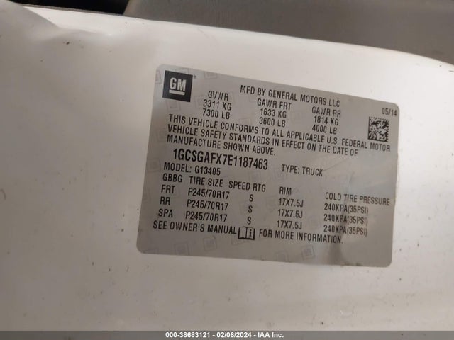 Chevrolet Express 1500 Work Van 2014 1GCSGAFX7E1187463 Image 9
