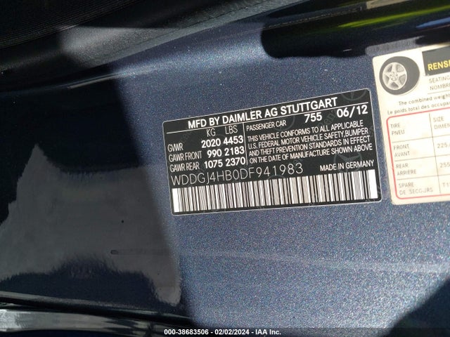 2013 MERCEDES-BENZ C 250 VIN: WDDGJ4HB0DF941983