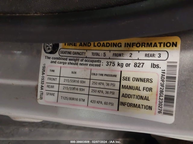 Ford FOCUS SE 2016 1FADP3F28GL230276 Image 9