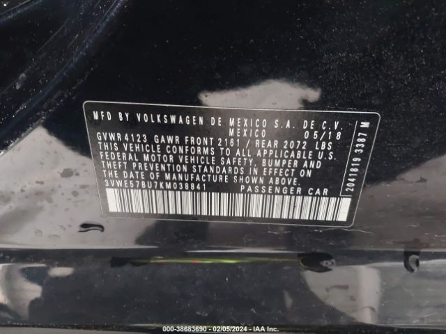 3VWE57BU7KM038841 Volkswagen Jetta 1.4t Sel