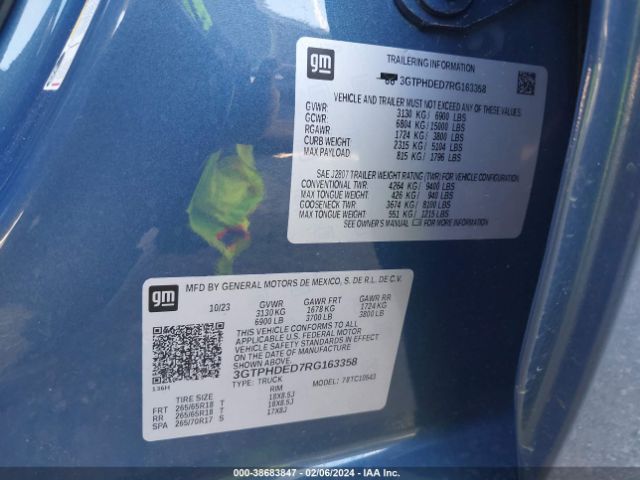 3GTPHDED7RG163358 GMC Sierra 1500 2wd  Short Box Slt