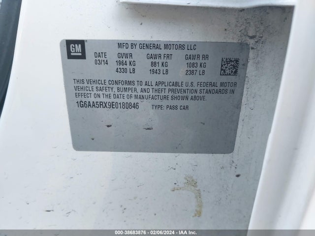 1G6AA5RX9E0180846 Cadillac Ats Standard
