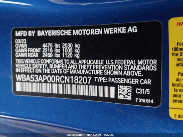 WBA53AP00RCN18207 BMW 4 Series 430i