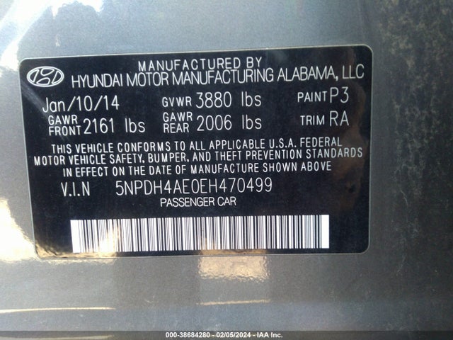 Hyundai ELANTRA SE 2014 5NPDH4AE0EH470499 Image 9