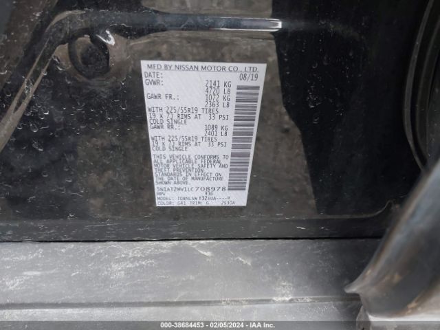 5N1AT2MV1LC708978 Nissan Rogue Sl Intelligent Awd