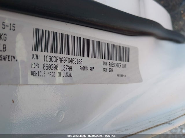 Dodge DART SE 2015 1C3CDFAA0FD403168 Image 9
